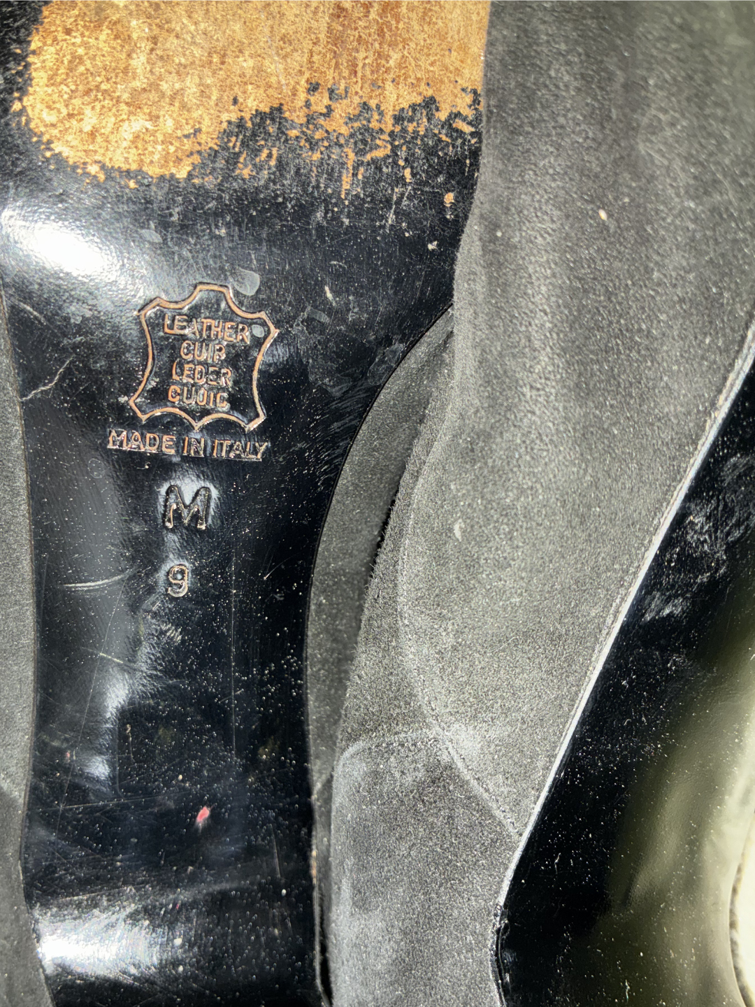 Vintage Yves Saint Laurent black knee high boots size 9 made in Italy suede boots curated by THE FORWHY AGENCY