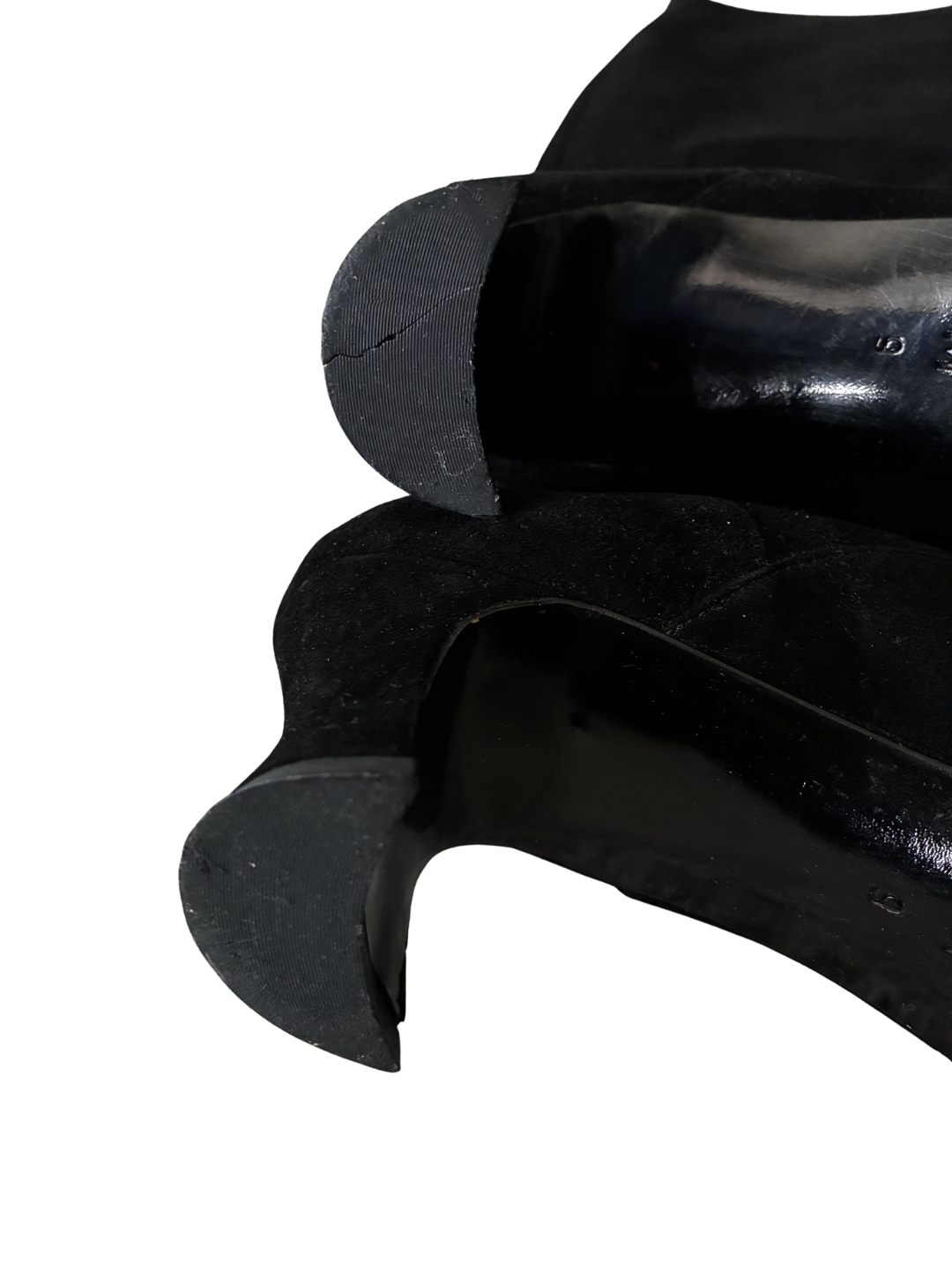 Vintage Yves Saint Laurent black knee high boots size 9 made in Italy suede boots curated by THE FORWHY AGENCY