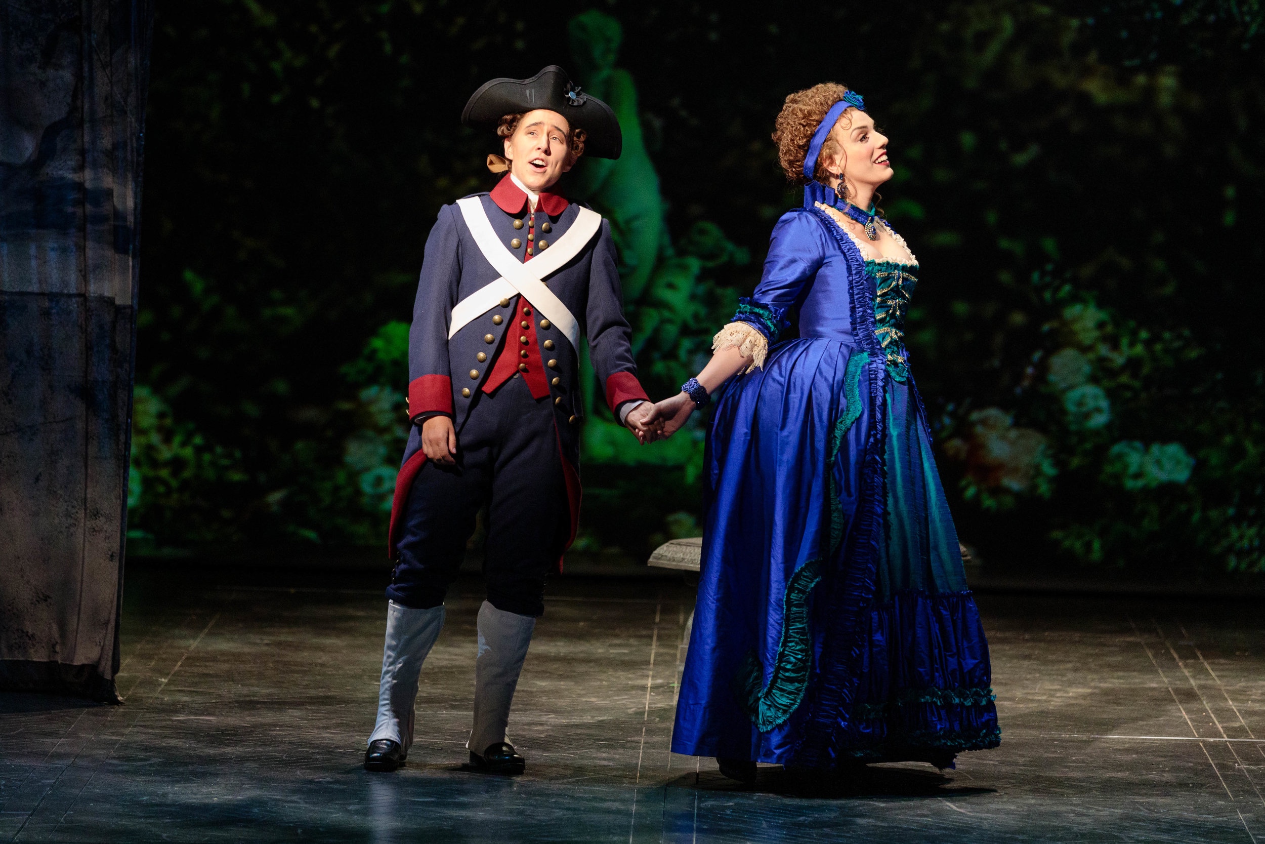  Cherubino in Corigliano’s  The Ghosts of Versailles   The Glimmerglass Festival's 2019  Karli Cadel, photographer    Cherubino (Katherine Maysek) and Rosina (Joanna Latini) 