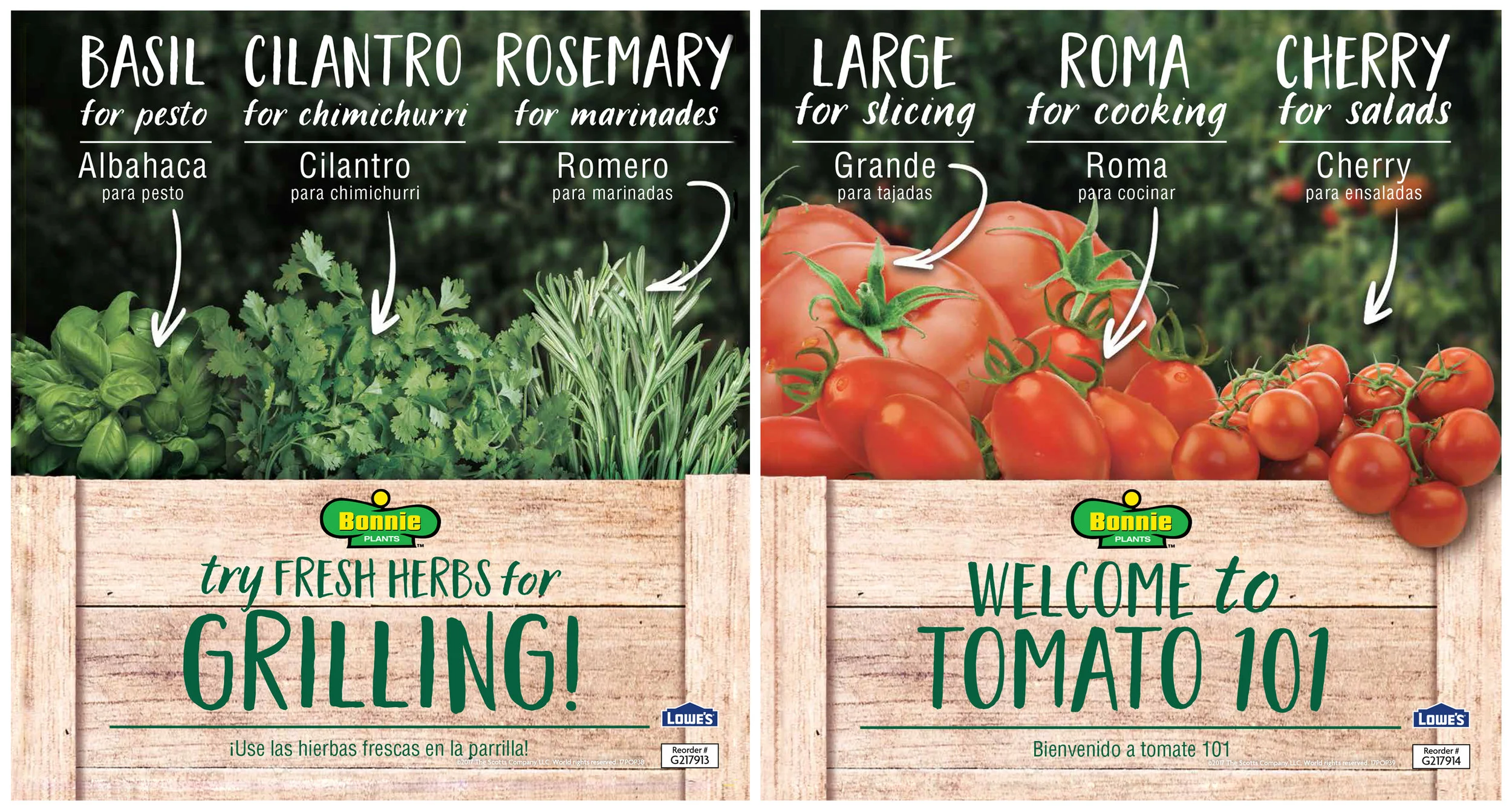 Bonnie Lowes Herbs & Tomato Shelf Talkers