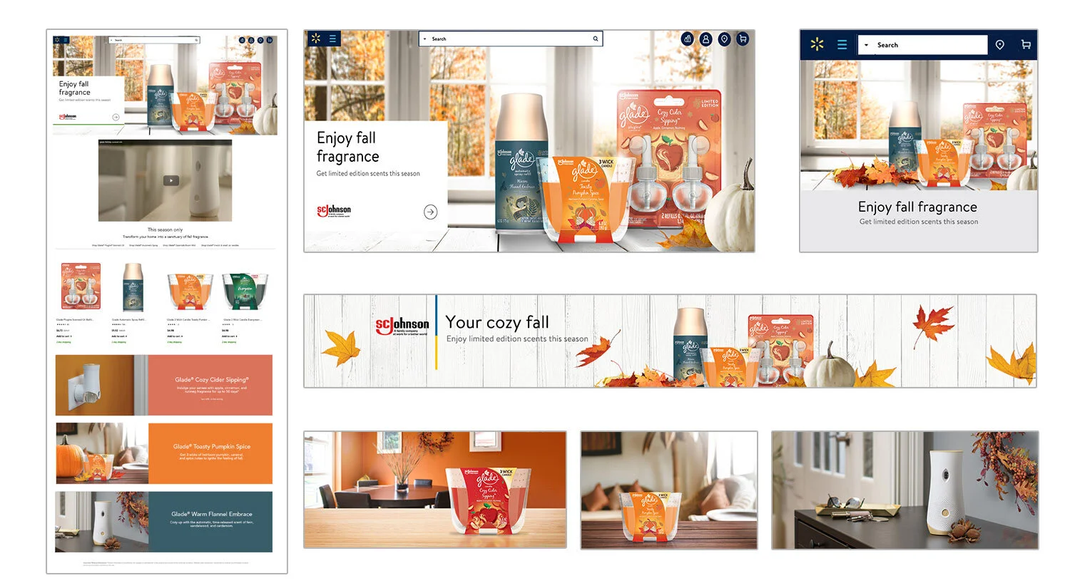 Glade Fall Fragrance Walmart Brand Page and Banners