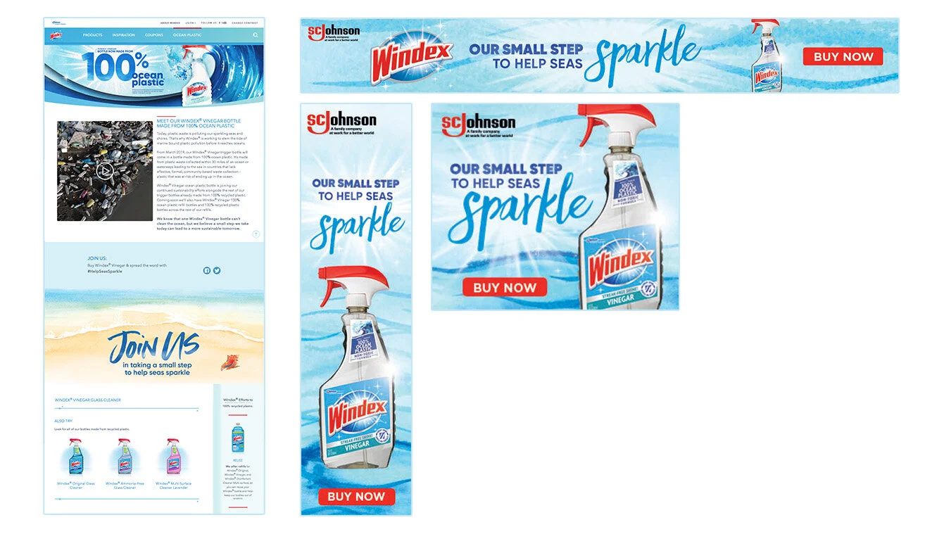 Windex Ocean Plastic Brand Page and Banners