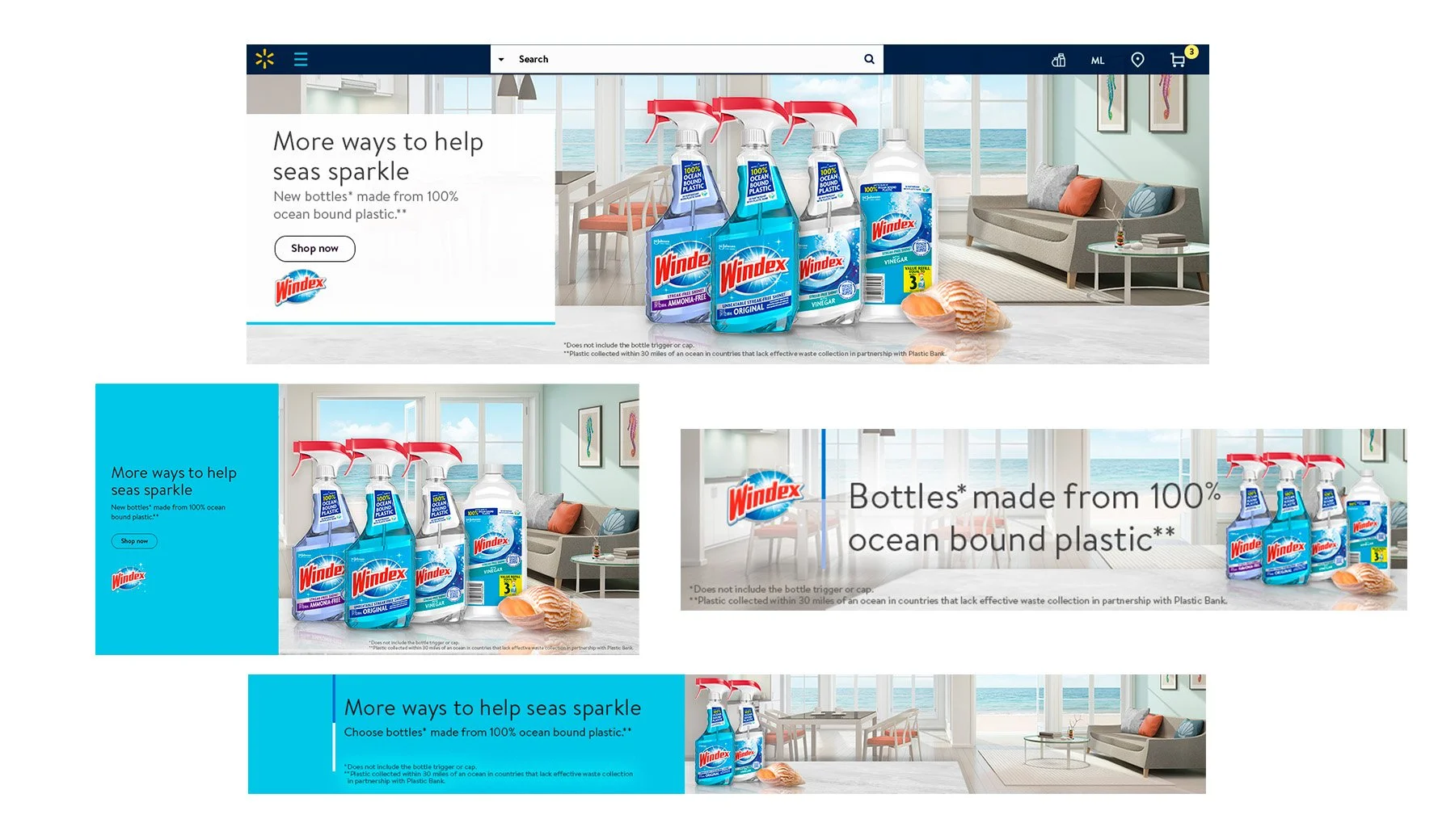 Walmart Windex Ocean Plastic Banners