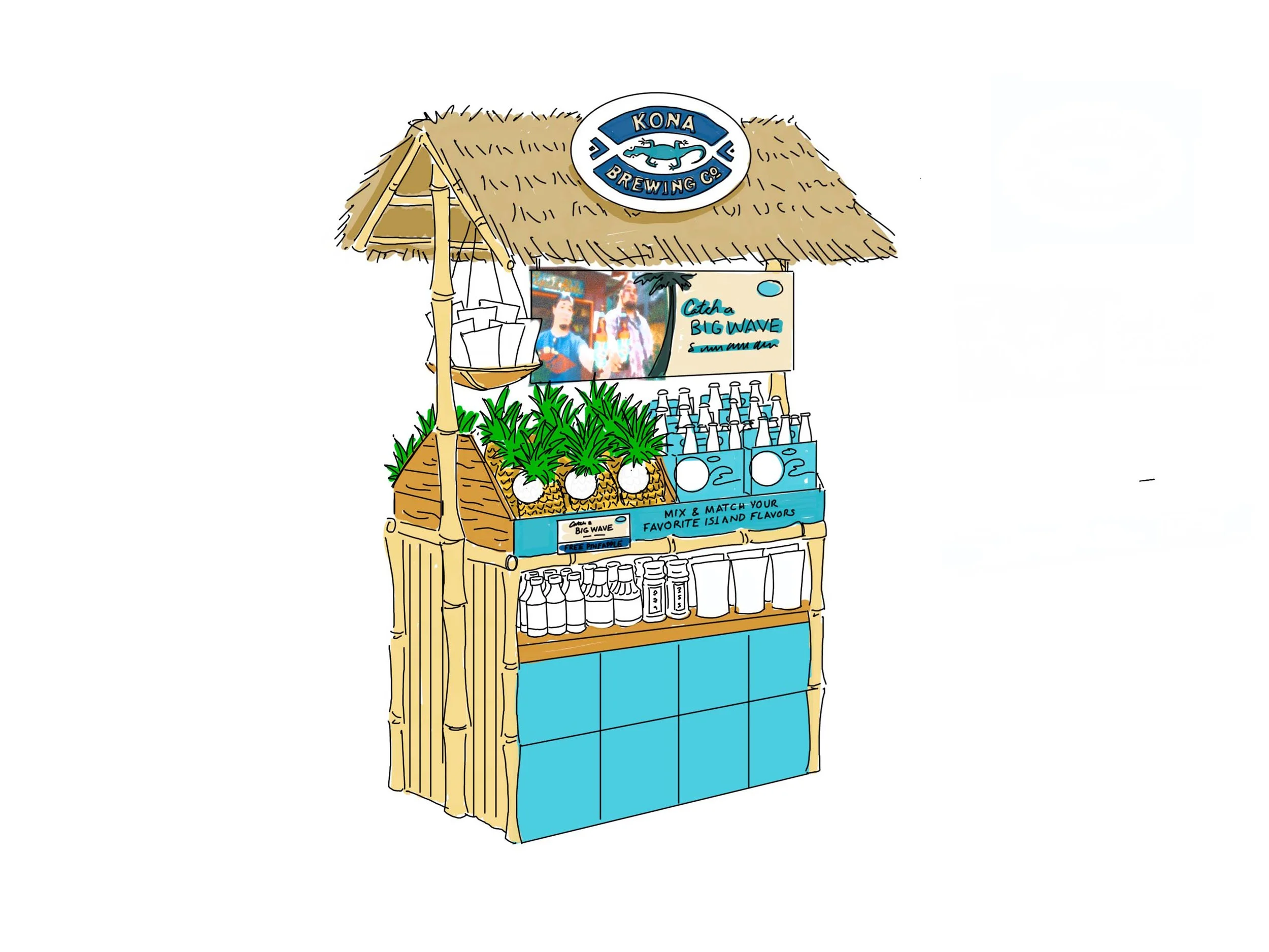 Kona Brewery Hut Display render