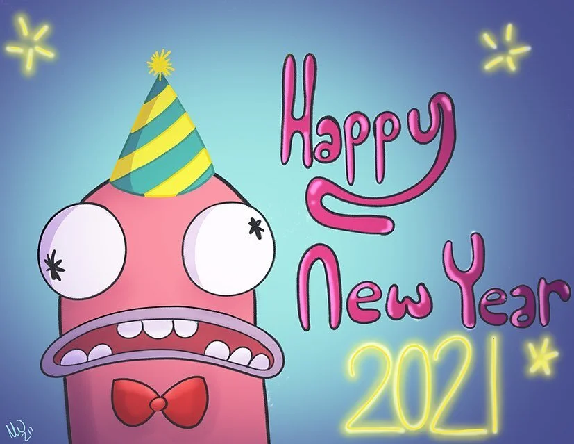 Happy New Year everyone. 
.
.
.
.
.
.
.
.
#digitalart #hotdogpeople #happynewyear #2021 
#artistsoninstagram #cartoon #illustration #photoshop