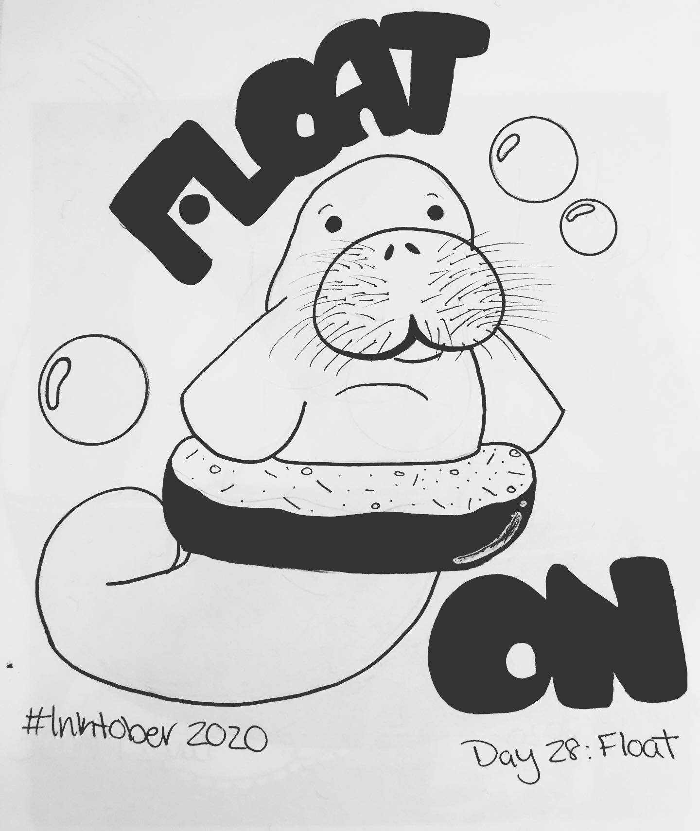 Inktober 2020, Day 28: Float 
.
.
.
.
.
.
.
#inktober2020 #inktober #inktober2020day28float #inktober2020day28 #pen #ink #sketchbook #poolfloaties #manatees