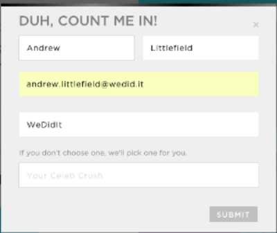 Last question: Your Celeb Crush