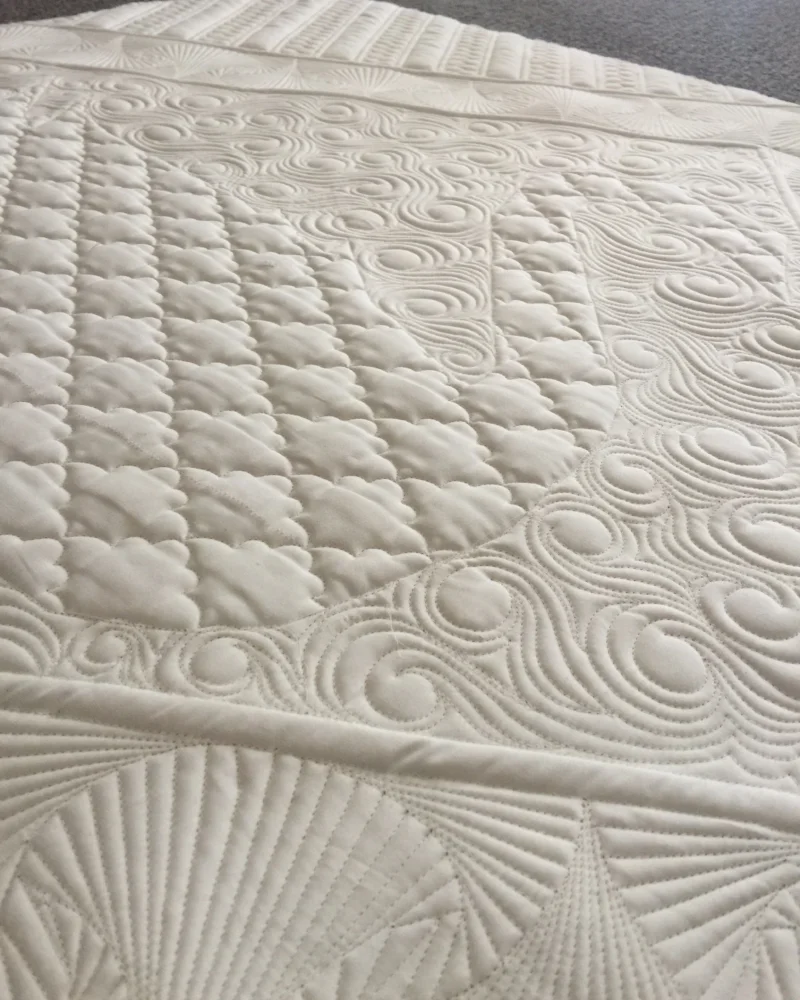 longarm machine quilting on buttercup quilt for art gallery fabrics