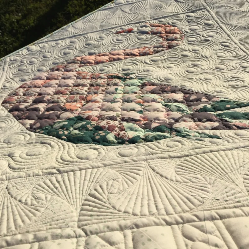 longarm machine quilting on buttercup quilt for art gallery fabrics