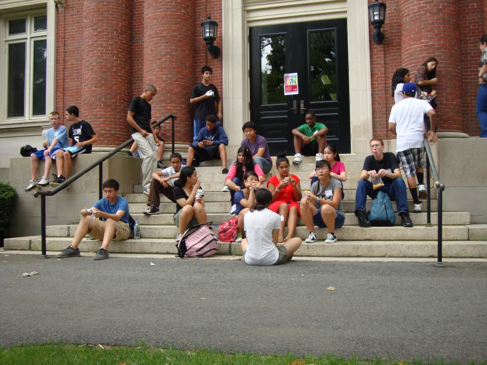 Hanging Out on the Harvard Steps