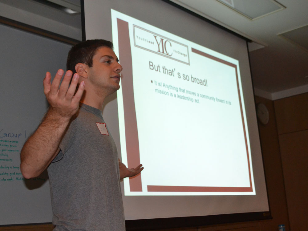 Dean Leads the Defining Leadership Activity