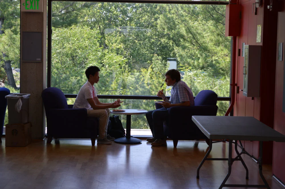 Sean with a Student at Lunch