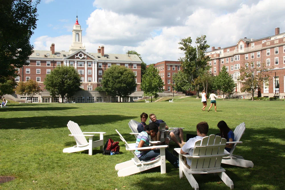 Students Take a Break on the Harvard Quad