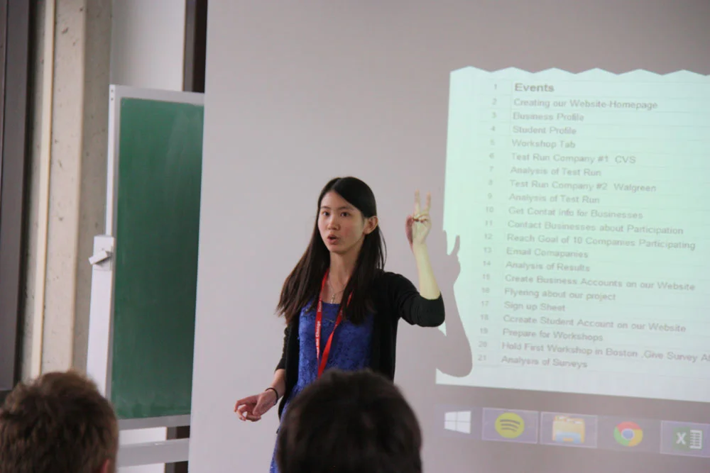 A Student Gives Her Project Presentation