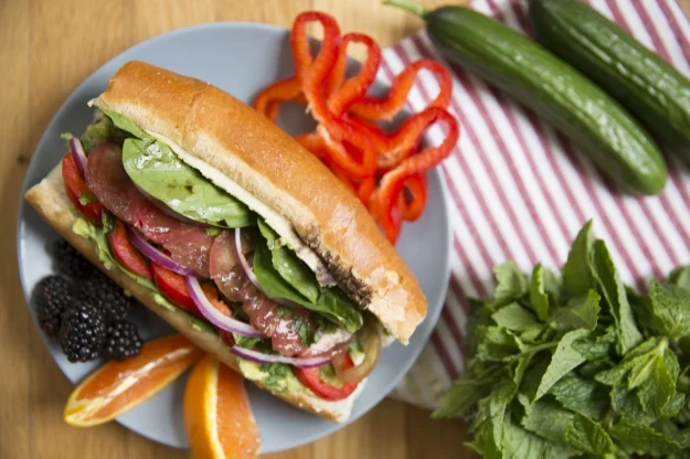 I made a vegan bahn mi lunch for a friend while staying in San Francisco (best city for produce BTW). Lucky for me my friend is a talented photog and she snapped a few gorgeous shots. Kristina Bakrevski Photography
