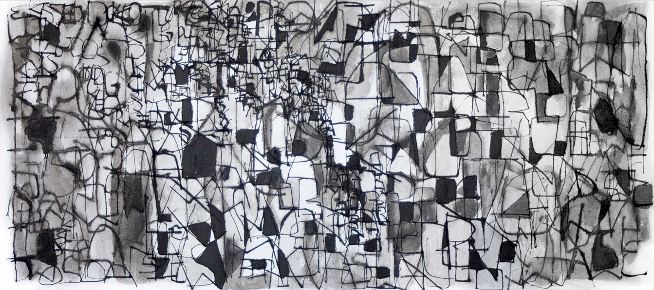 10.9.2011 Ink on Paper 20" x 9"