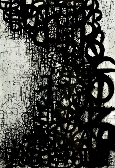  9.9.2009 42” x and 61” Ink on Paper  