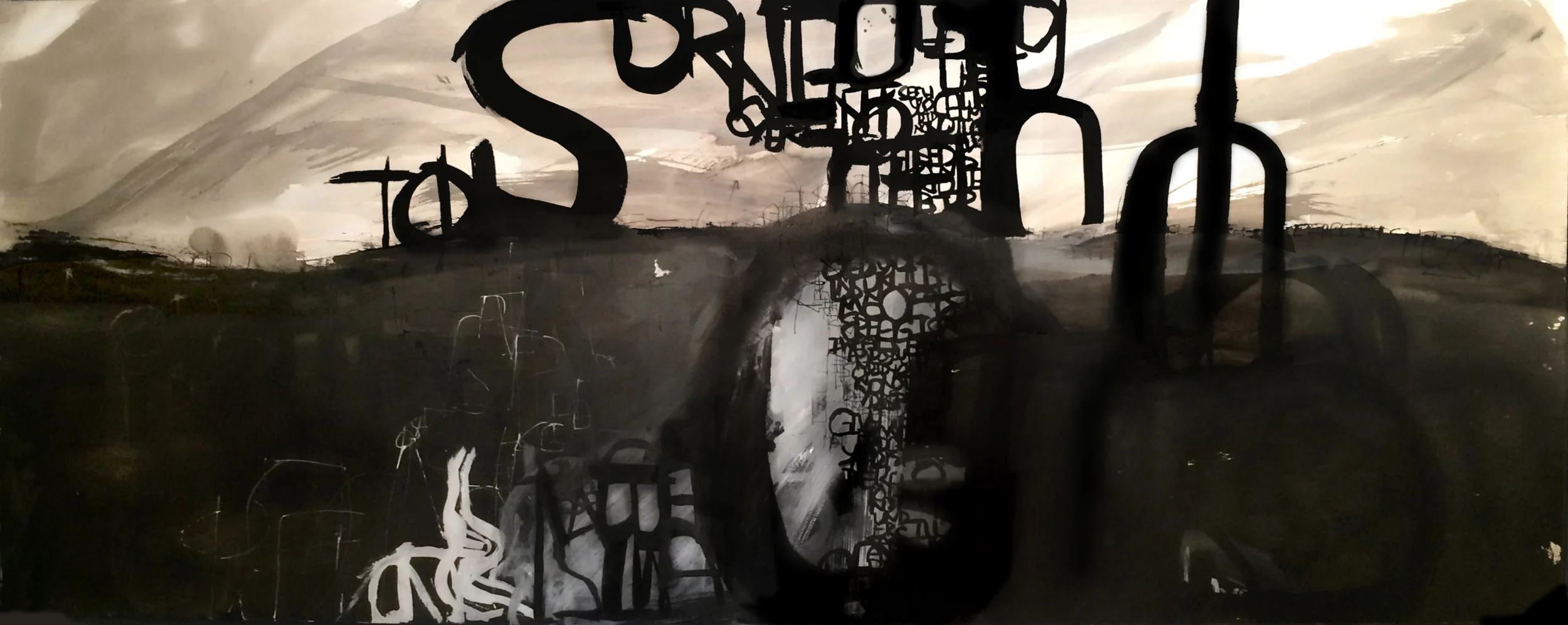  4.15.2020 77” x 29.5 Ink on Paper   