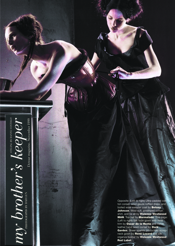 Dark Garden corset featured in a 1999 Detour magazine editorial.