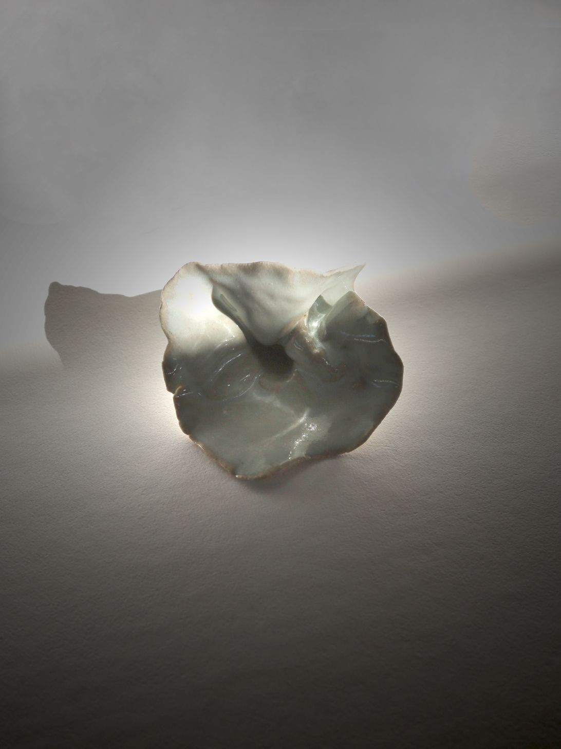 Small floral celadon bowl