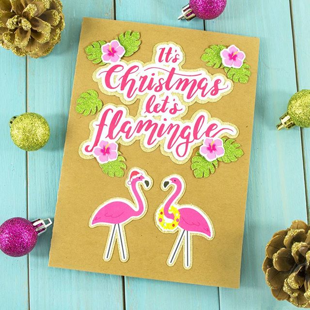 'Tis the season to flamingle 😉 Happy Monday guys! .......................................................
#littleluxuriesloft #silhouetteamerica #silhouettecameo #cardmaking #card #papercraft #flamingos #letsflamingle #pink💕 #tropicalchristmas #mak