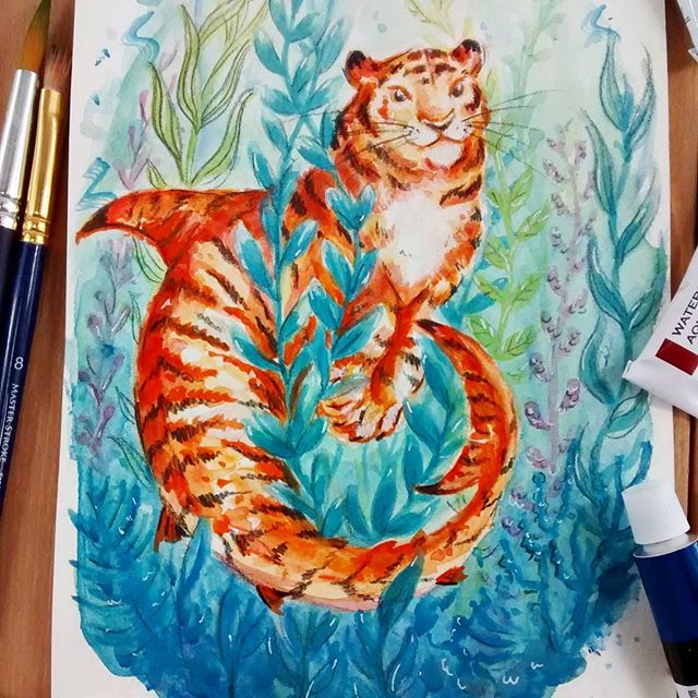 Look out 🐅 shark! Taking part in the creature challenge from the #ashowaboutart on YouTube hosted by @importautumn. This week featured the amazing artist @nykiway 
YouTube search a show about art for some arty inspiration!

Ok so....on a side note, 