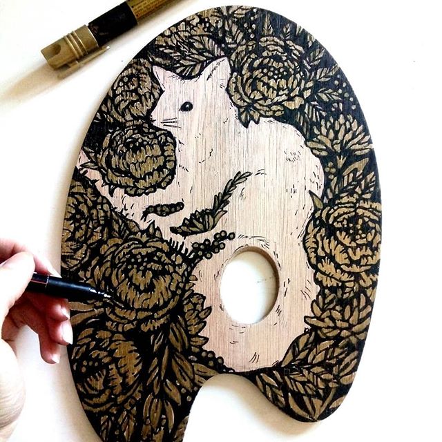 Paint markers to the rescue!!Whipped up an entery for the @stlukeartistcolourmen The Exquisite Palette group show at Tacit Gallery in Melbourne 😄 June 6th! 
#exquisitepalette
#melbart
#palettepainting #artanddesign #redbubblecreate #artistinresidenc
