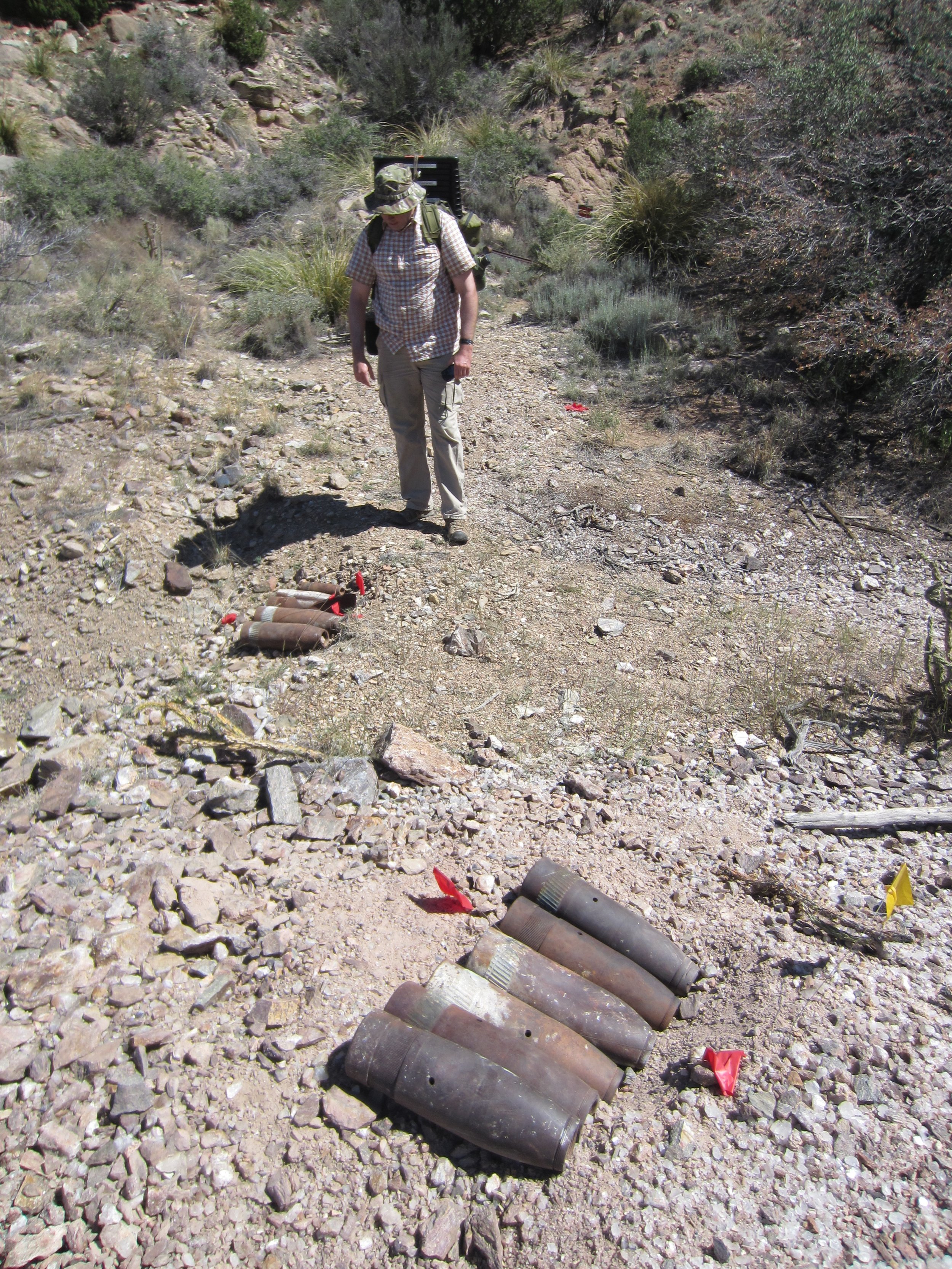 2013, UXO's Stacked in Front  of the Mine