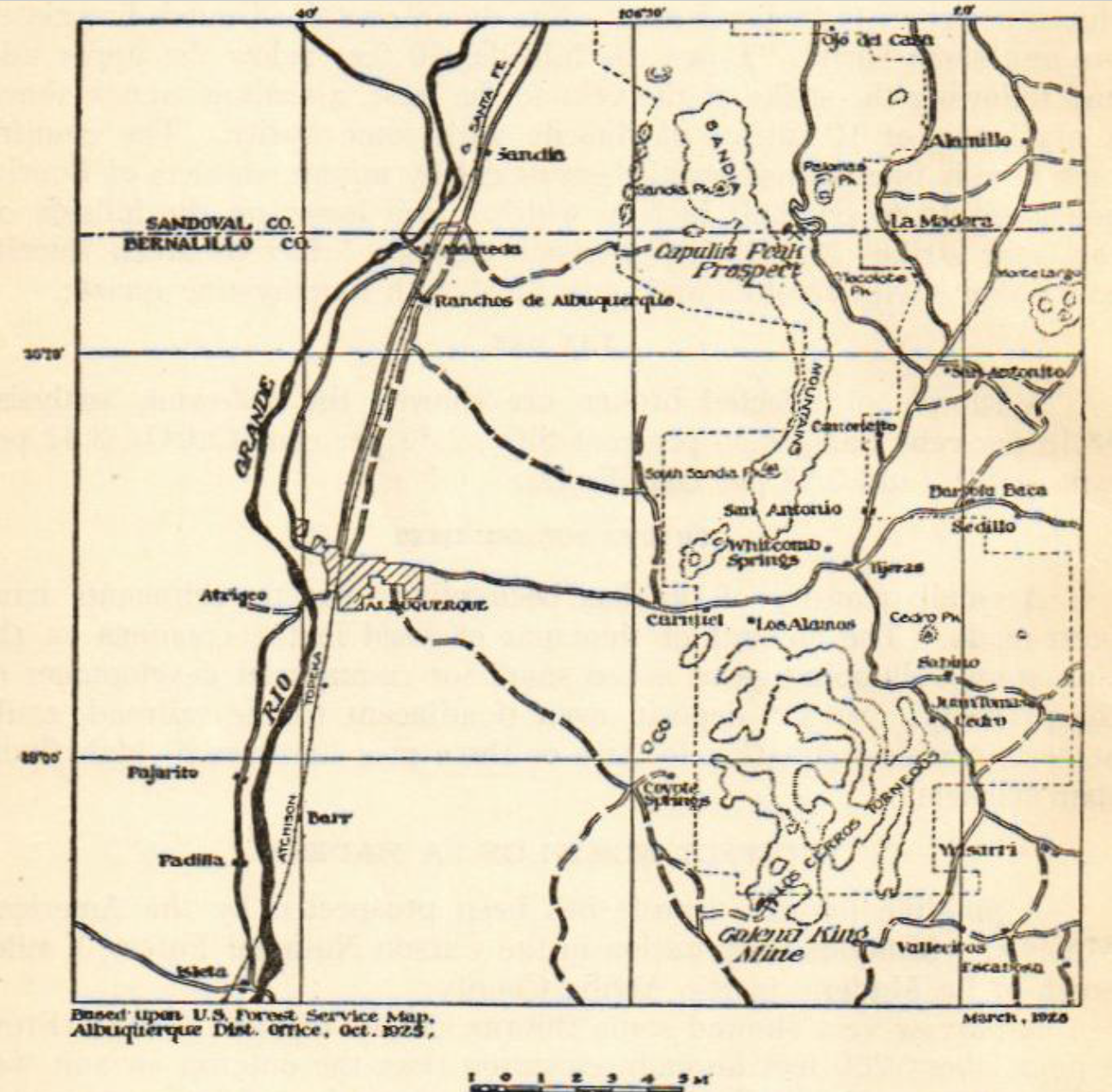 1928 NM School of Mines Bulletin Forest Service Map