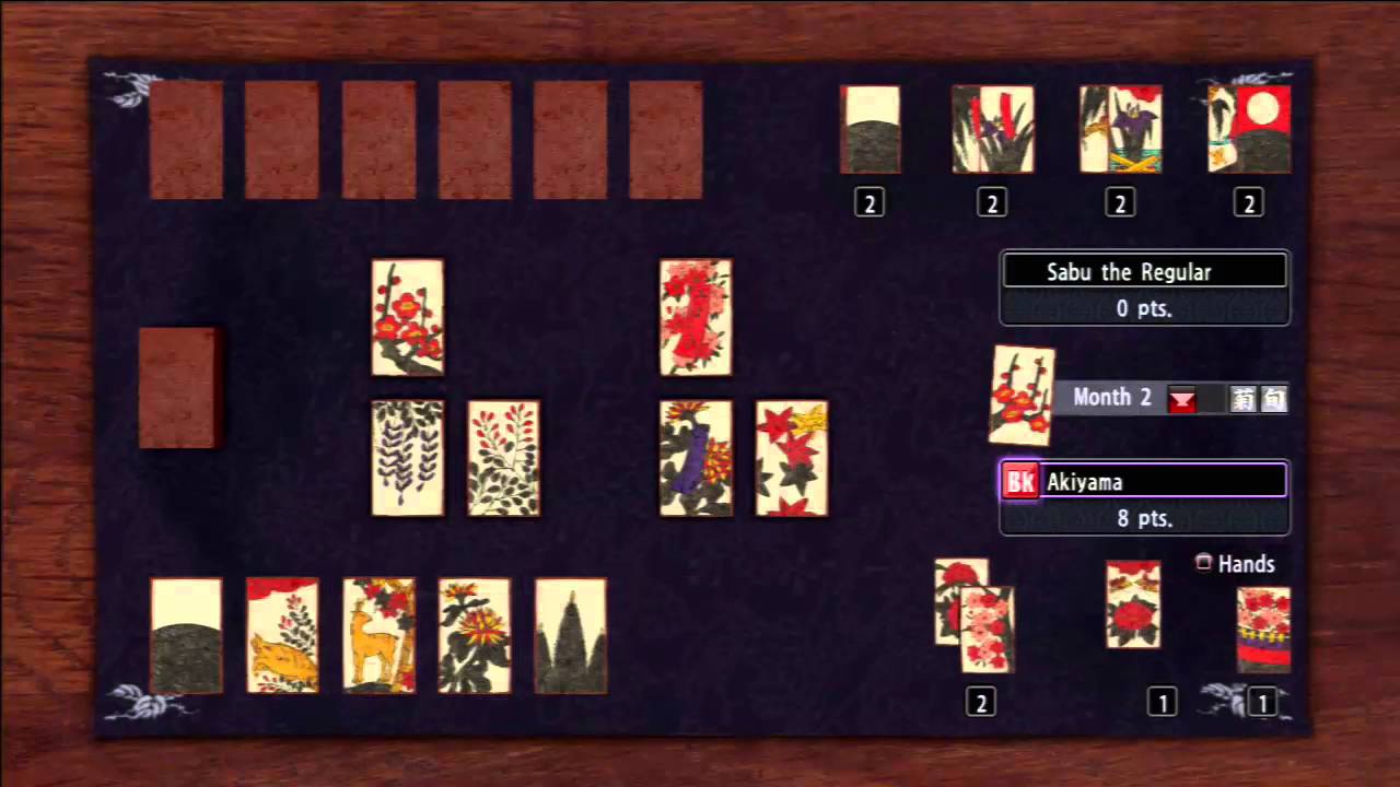  Koi-koi , one of many games that can be played using Japanese Hanafuda playing cards.