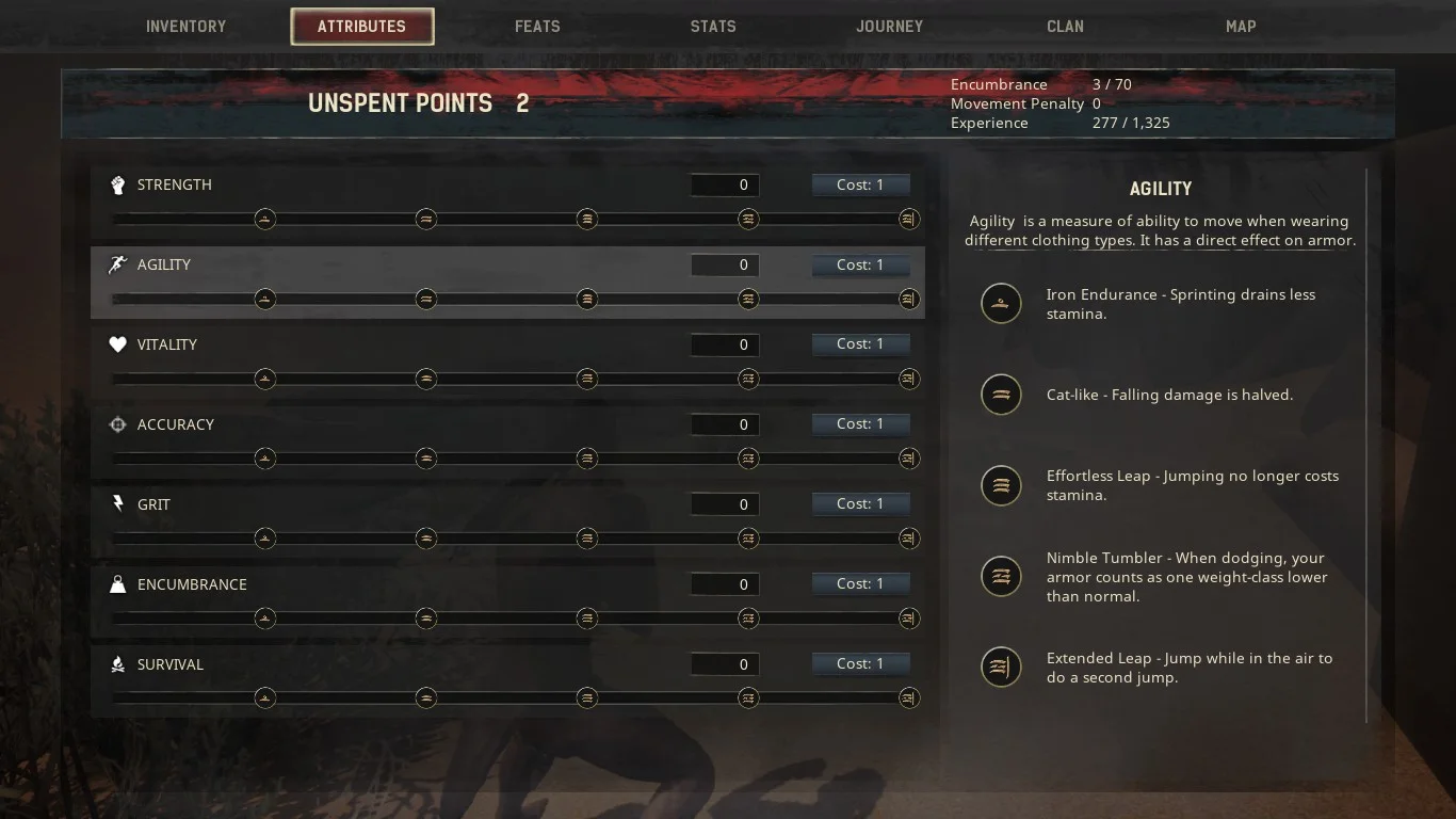 Every tier in one attribute gives a passive skill, so you'll have to decide where you want your character to focus on.