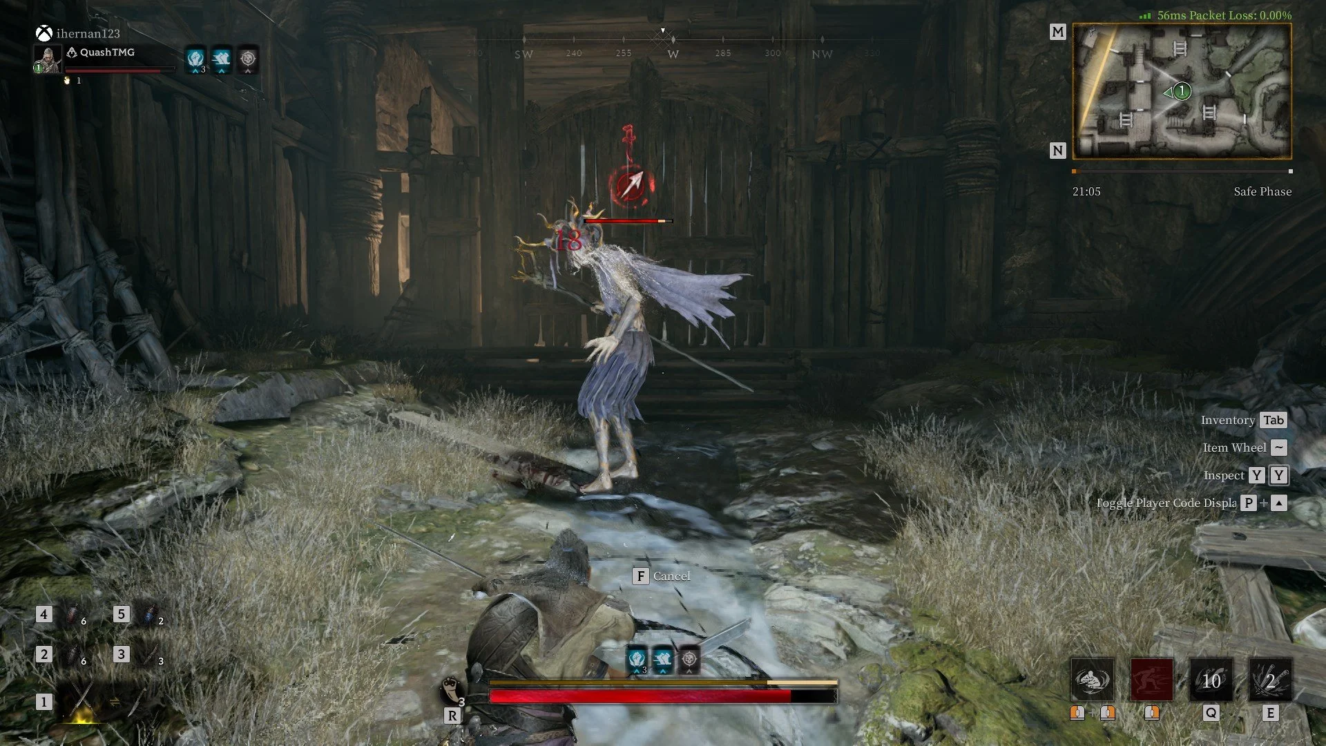 Mistfall Hunter gameplay screenshot showing extraction combat.