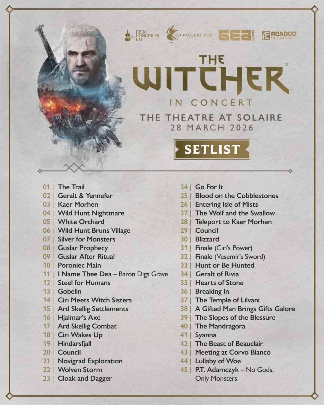 The Witcher in Concert Philippines performing The Witcher 3 Wild Hunt soundtrack live in Manila.