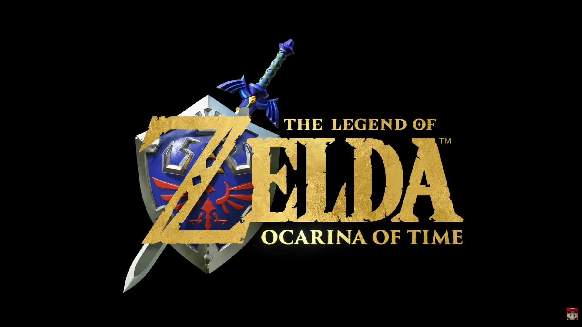 The Legend of Zelda Ocarina of Time remake reveal showing the new logo.