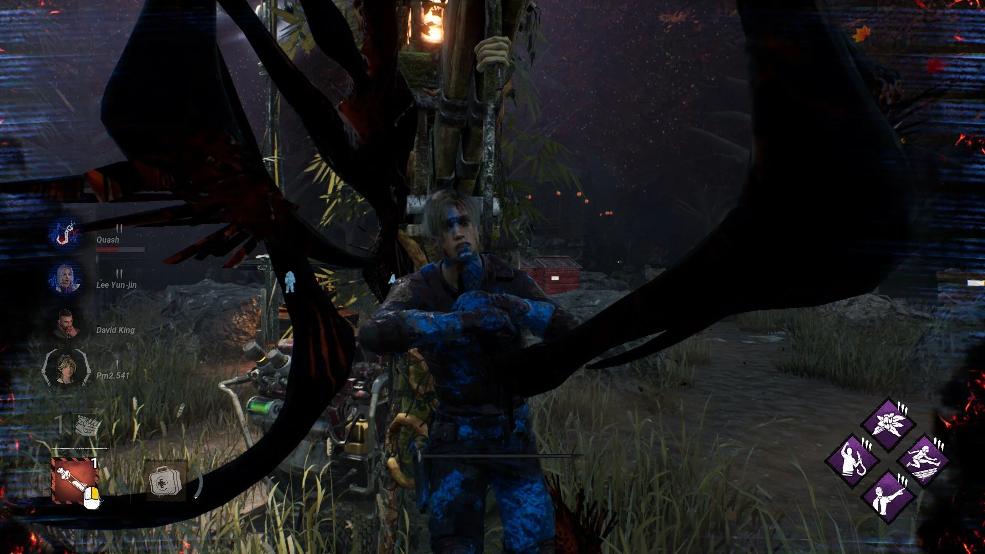 Leon hooked in Dead by Daylight.