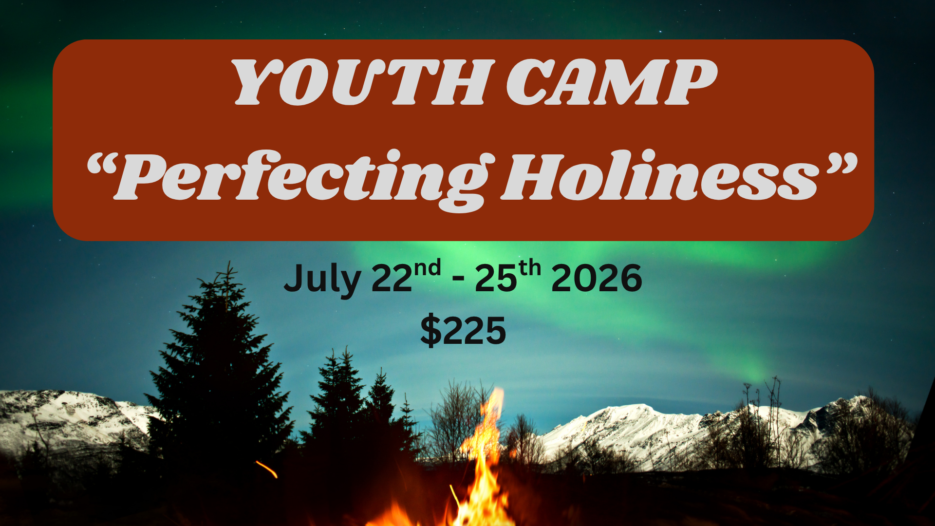Youth Camp 2026 "Perfecting Holiness"