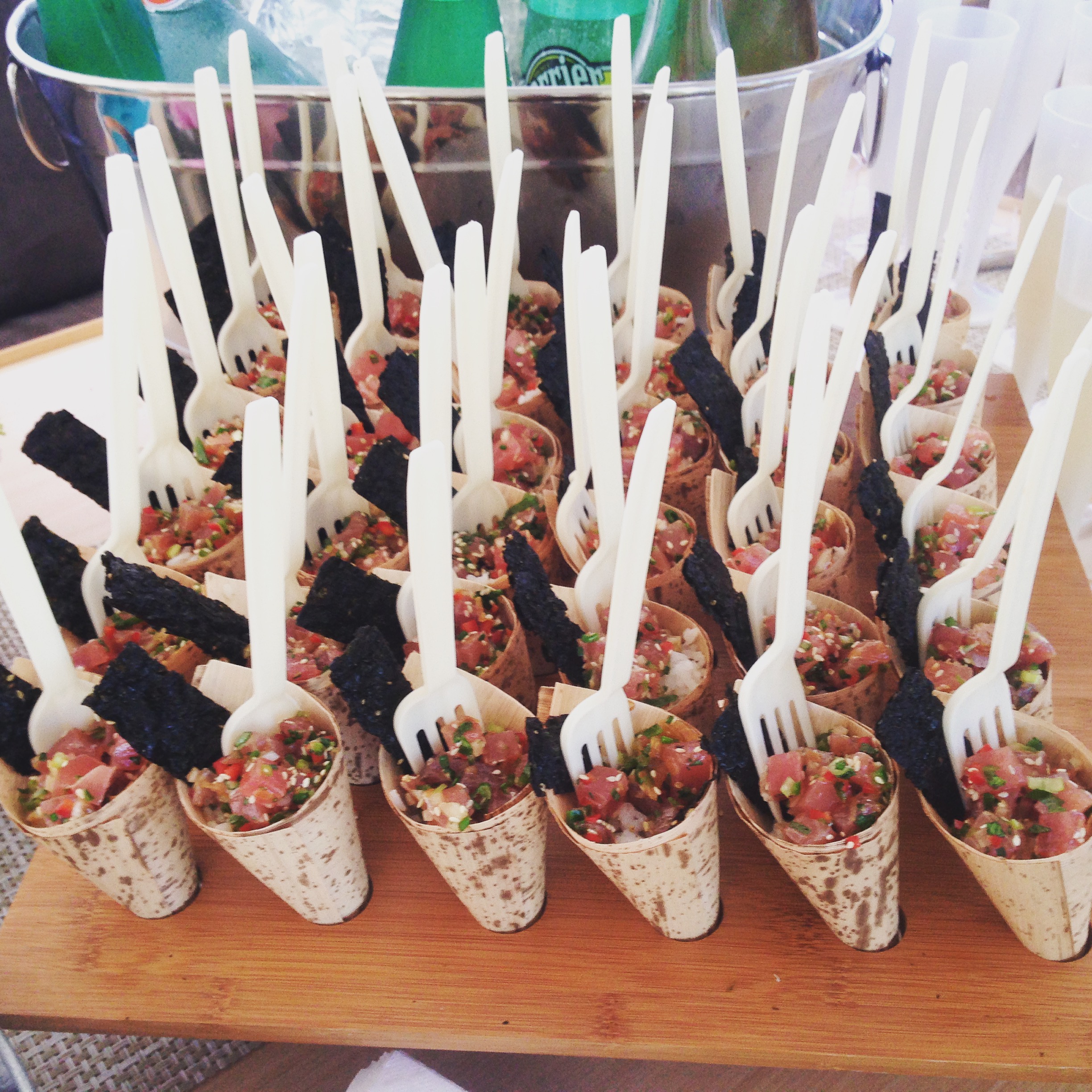 BC Albacore Tuna Tataki Cones with Nori