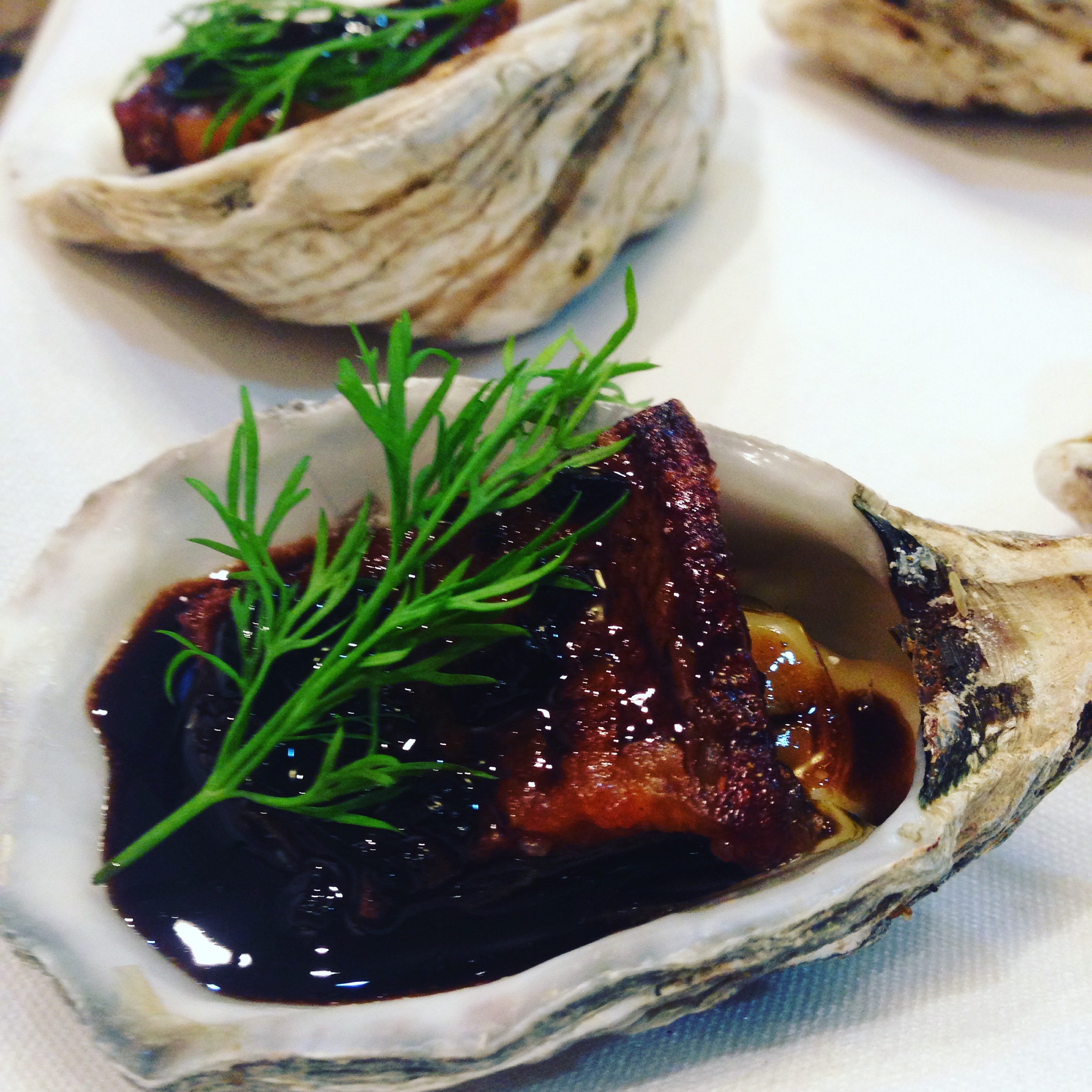 Baked Oyster with Blasamic Buerre Blanc