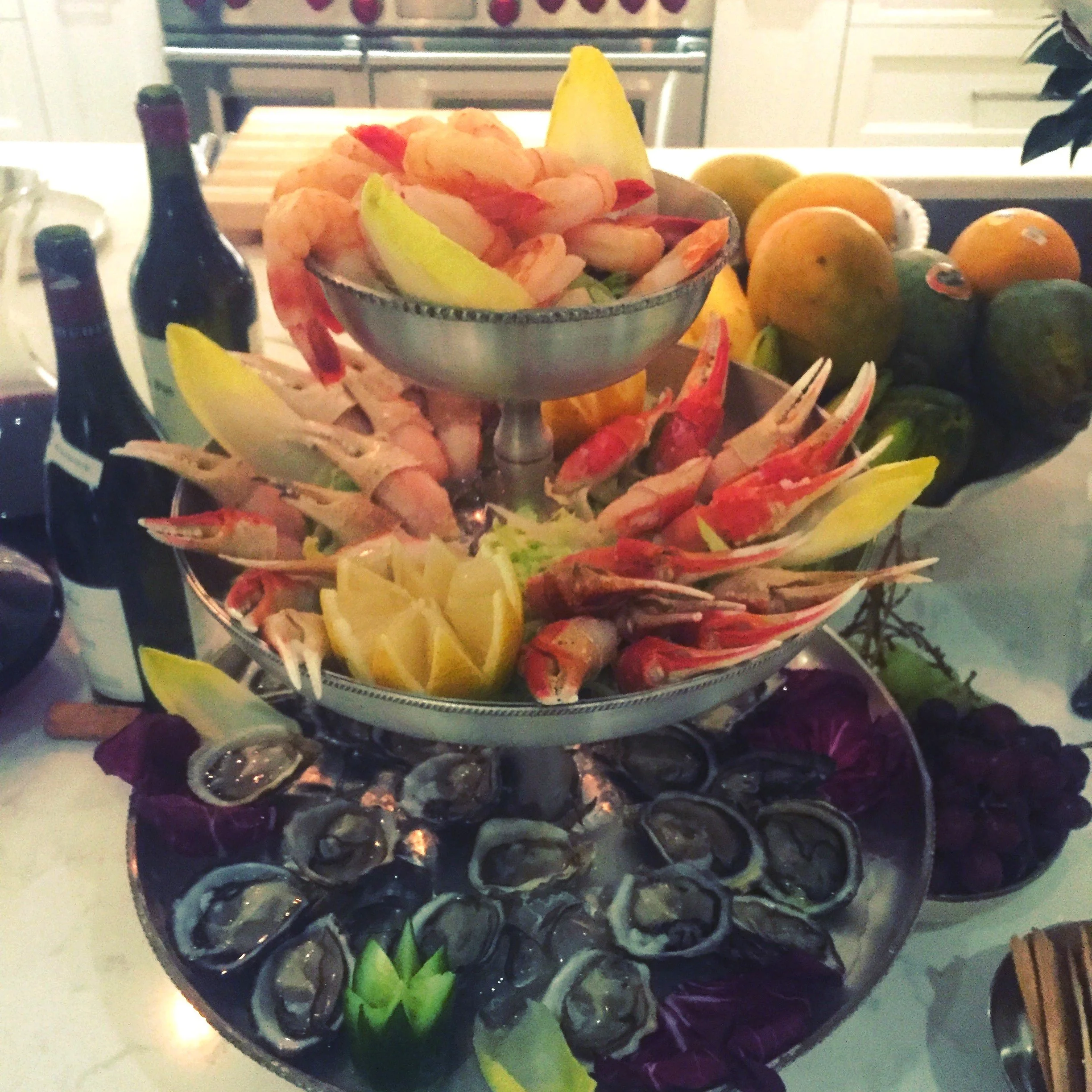 Seafood Tower for New Year's Day Brunch