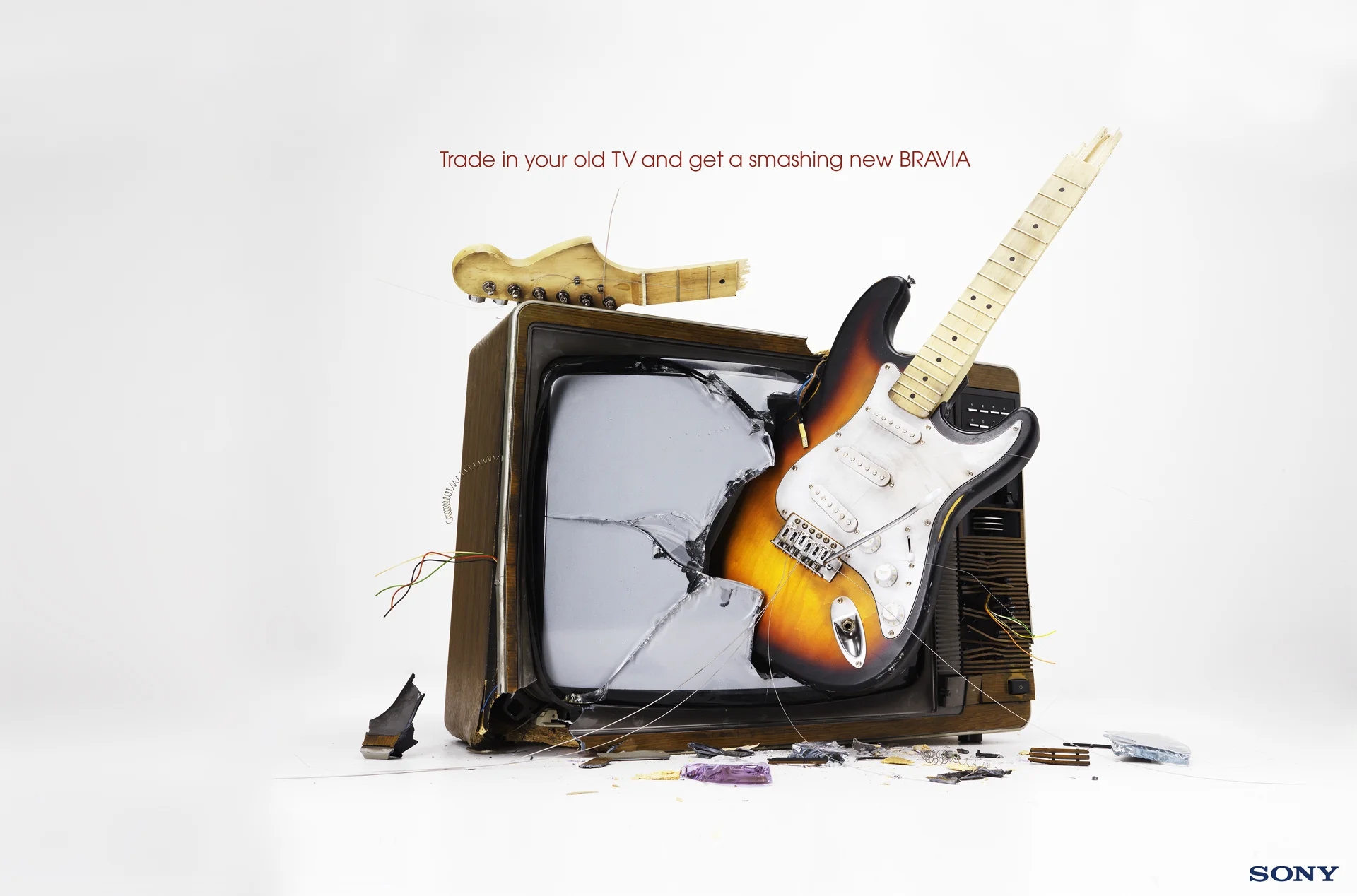 Smashed TV.