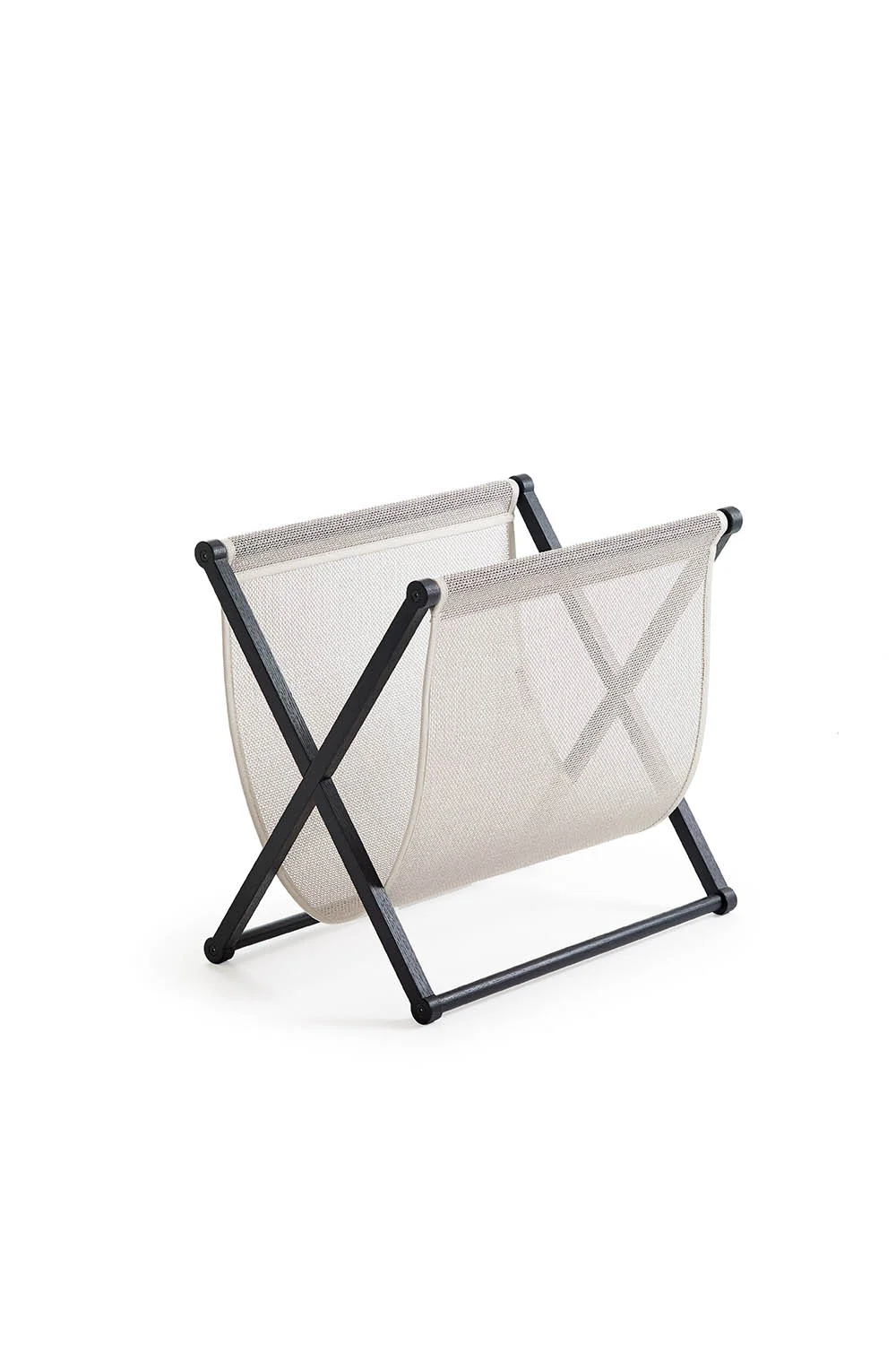 36901515B Magazine Rack black frame stone fabric