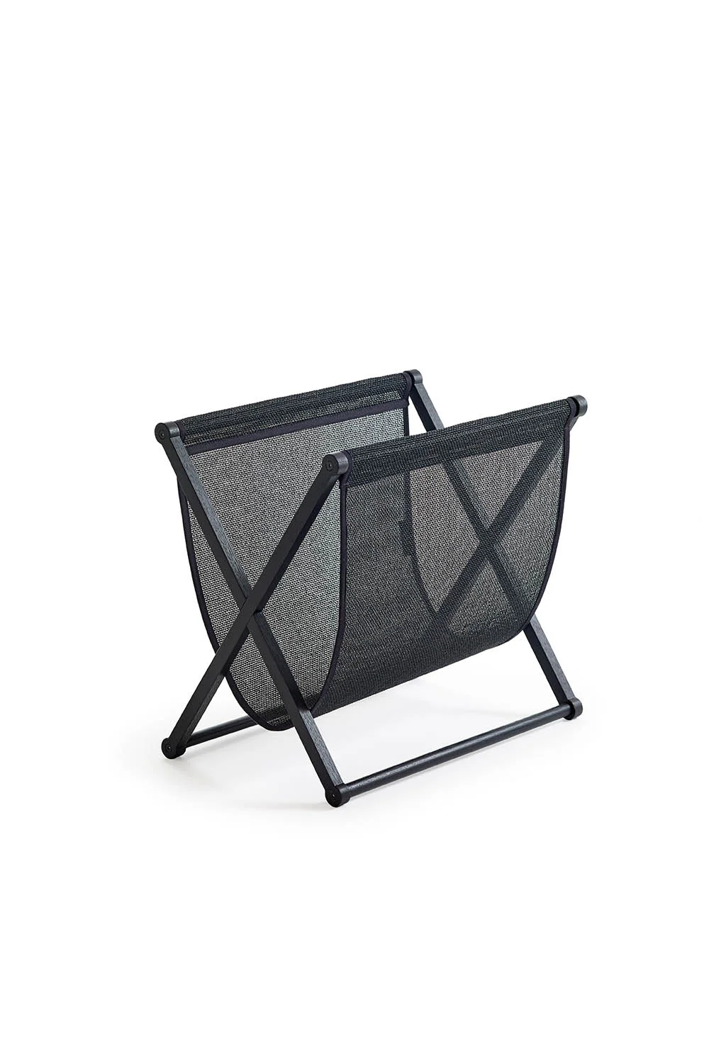 36900909B Magazine Rack black frame black fabric