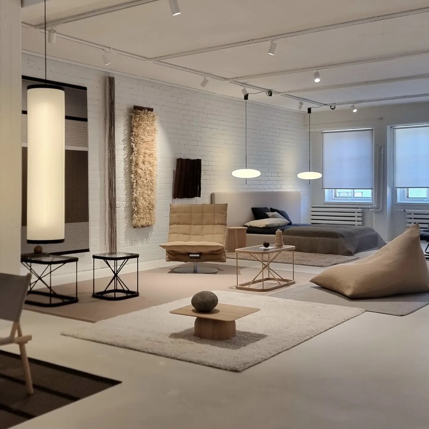 A CULTURAL CONNECTION
.
We celebrate our cultural connection and rarities on the border of art and design by combining lighting by Astep and furniture by Nikari with our rugs and fabrics at our spacy urban loft in Cable Factory. Please send us a mess