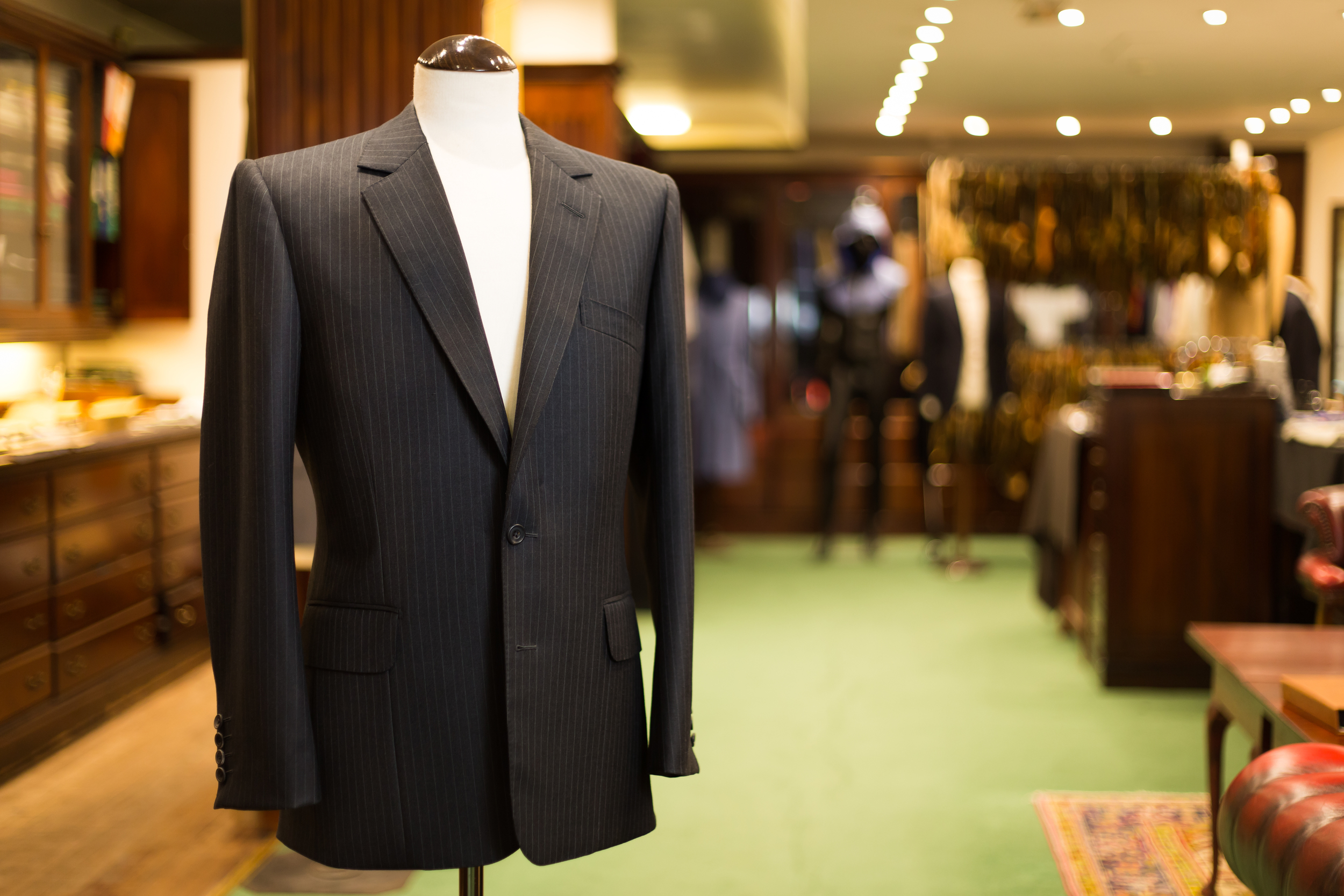 Suit 01 - Mens Charcoal Grey Single Breasted Pinstripe Wool - 01.jpg