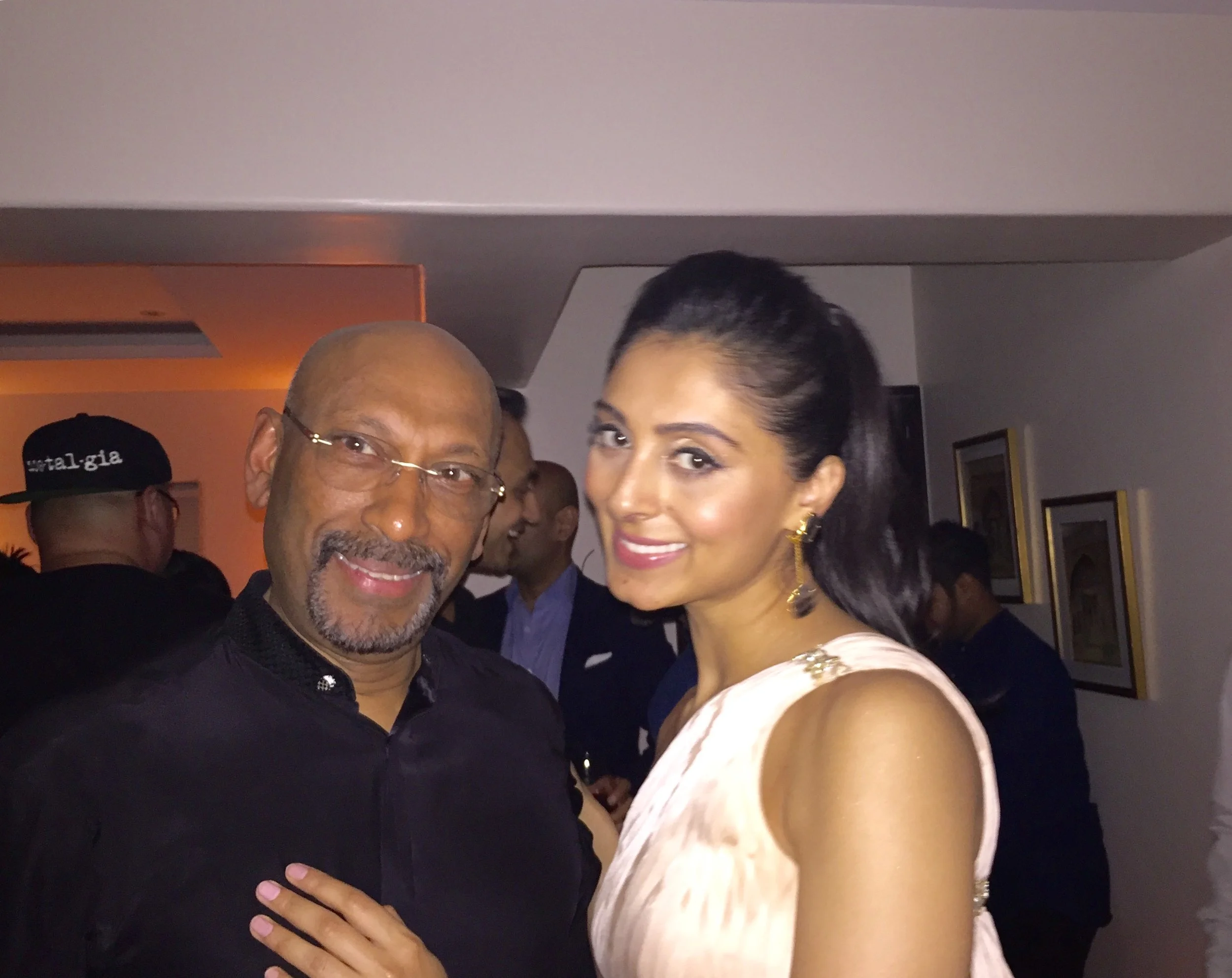 Andrew Ramroop with Bollywood actresses Perina Quresh during his recent visit to India.