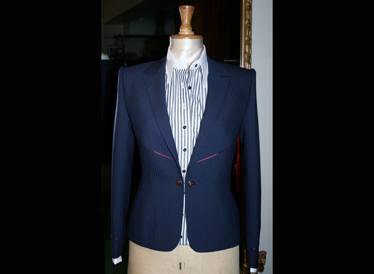 Examples of Ultra Bespoke Maurice Sedwell garments for women.