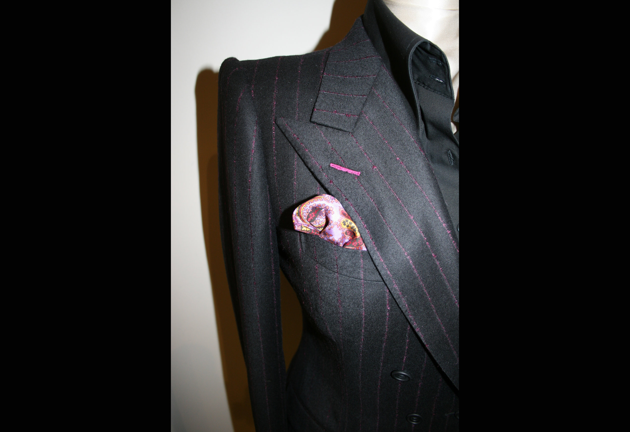 Examples of Ultra Bespoke Maurice Sedwell garments for women.