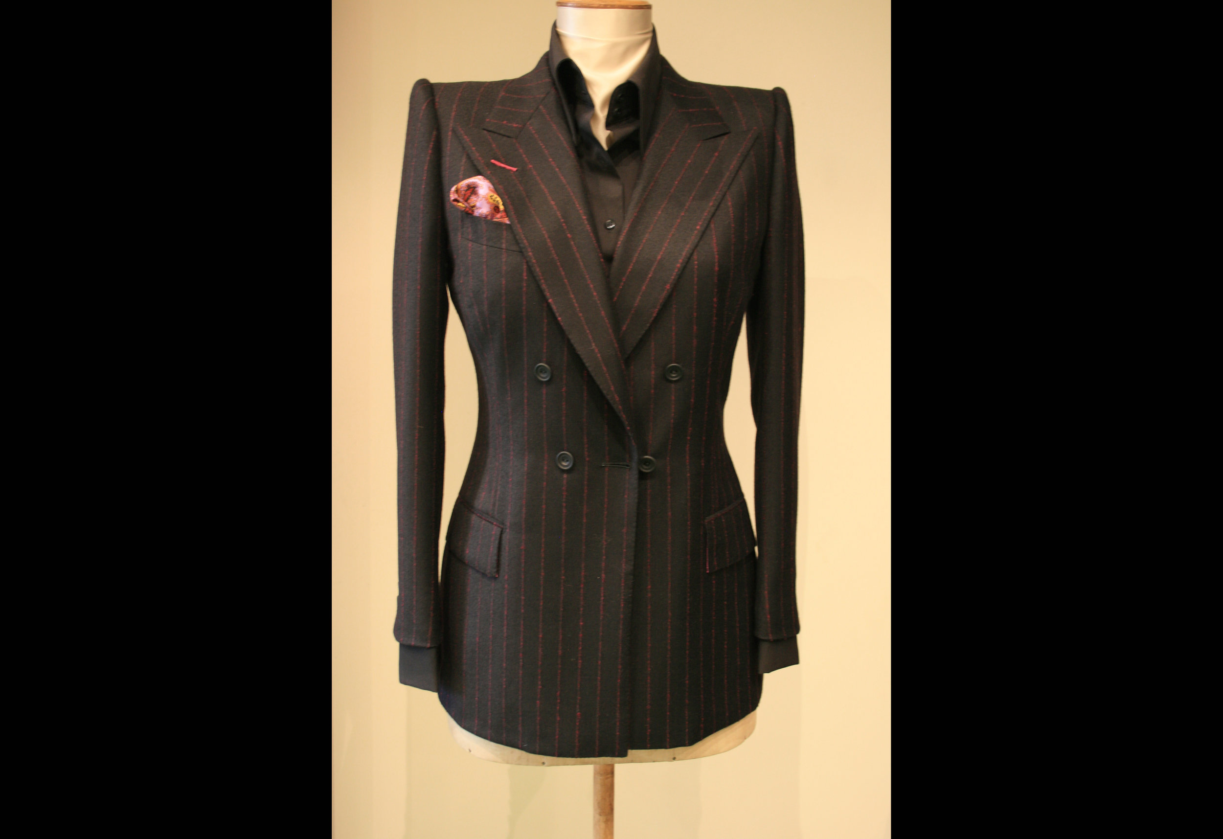 Examples of Ultra Bespoke Maurice Sedwell garments for women.