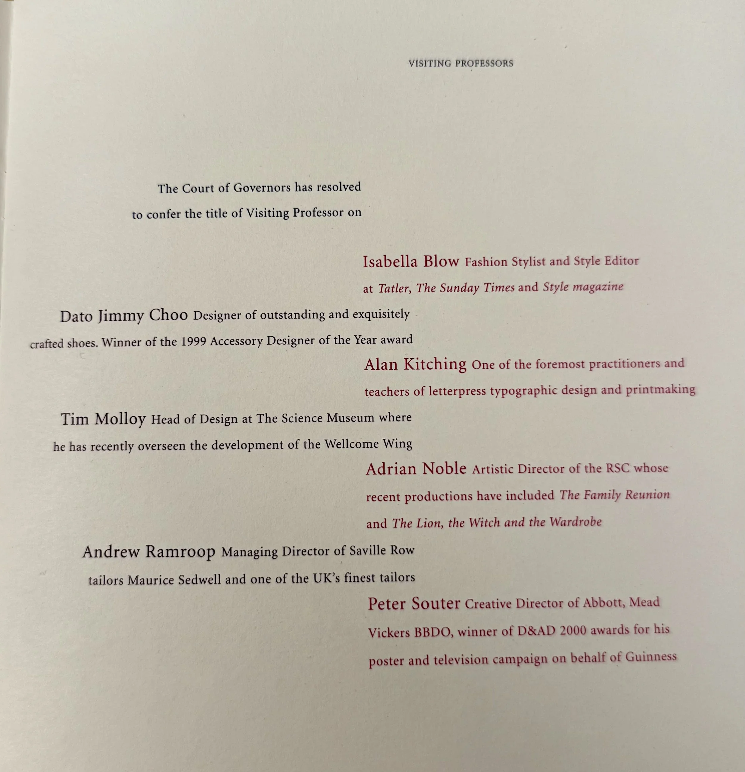 Recognised Again, University of the Arts London, 2004