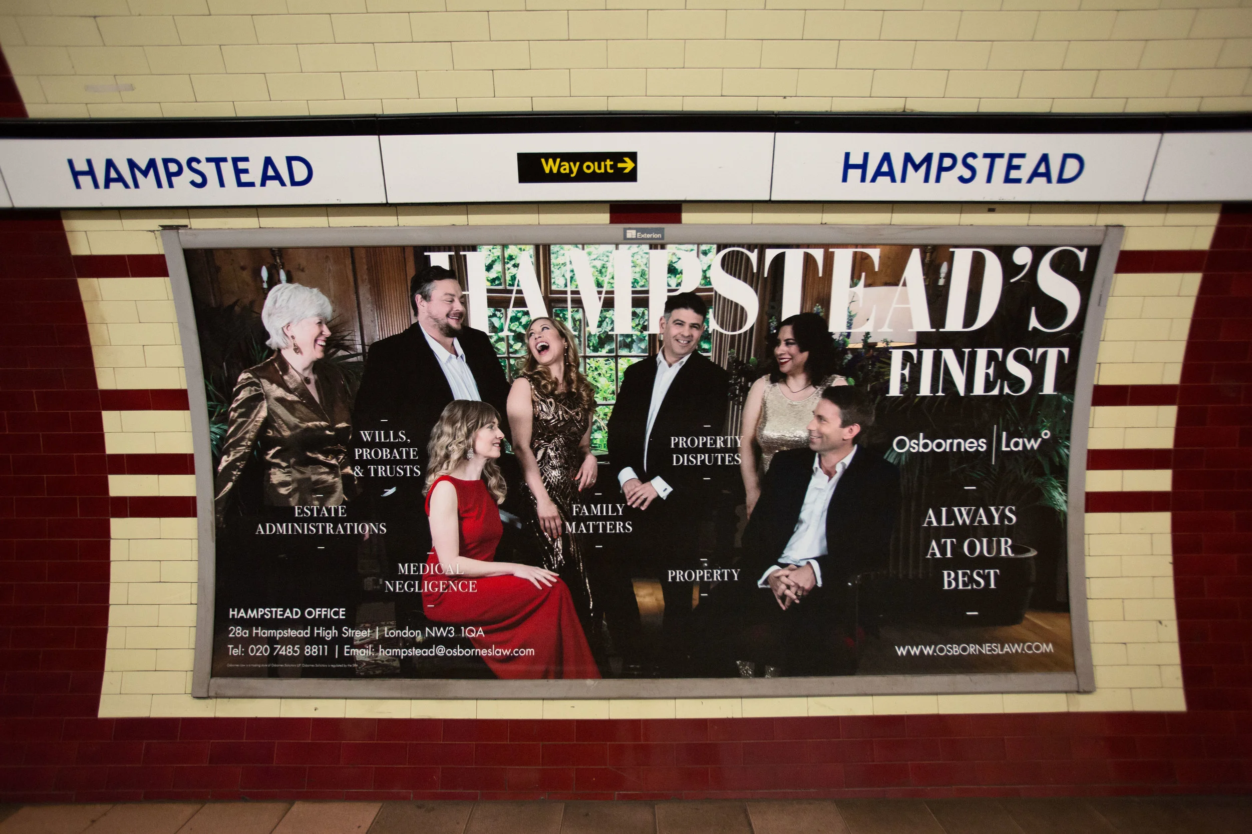 Osbornes Law ad on the London Underground (Hampstead Tube)